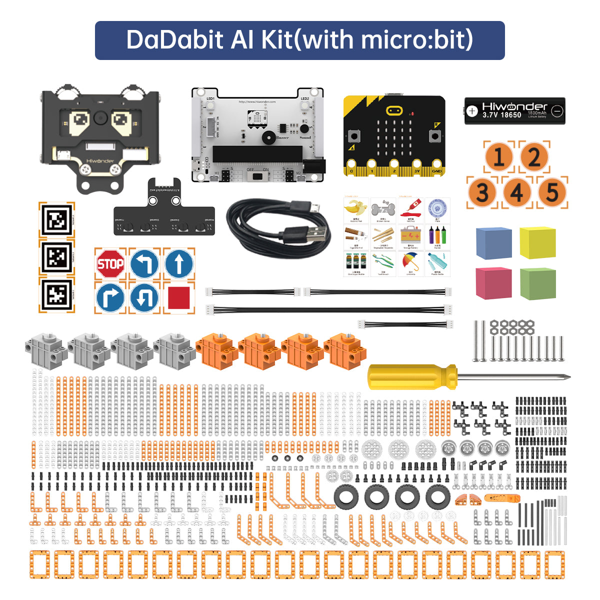 DaDa:bit AI Programmable Building Block Kit Powered by micro:bit with AI Vision Module Supports Sensor Expansion DaDa:bit AI Programmable Building Block Kit Powered by micro:bit with AI Vision Module Supports Sensor Expansion